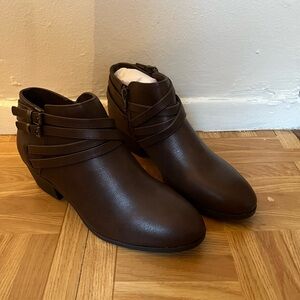 Brown Ankle Boots with Straps